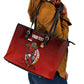 Personalized Egypt Soccer Crocodile Mascot Leather Tote Bag Egyptian Pyramid Football Cultural Graphic Art