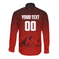 Personalized Egypt Soccer Crocodile Mascot Long Sleeve Button Shirt Egyptian Pyramid Football Cultural Graphic Art