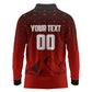 Personalized Egypt Soccer Crocodile Mascot Long Sleeve Polo Shirt Egyptian Pyramid Football Cultural Graphic Art