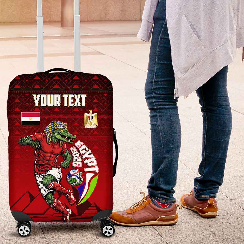 Personalized Egypt Soccer Crocodile Mascot Luggage Cover Egyptian Pyramid Football Cultural Graphic Art