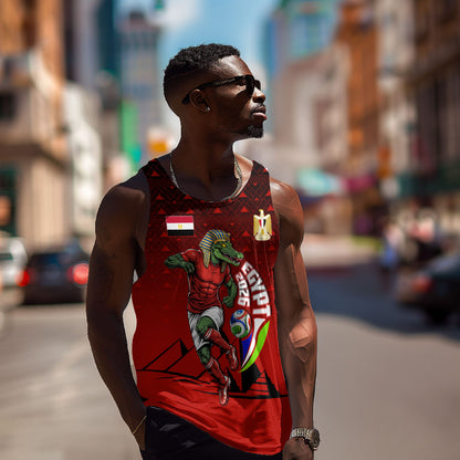 Personalized Egypt Soccer Crocodile Mascot Men Tank Top Egyptian Pyramid Football Cultural Graphic Art