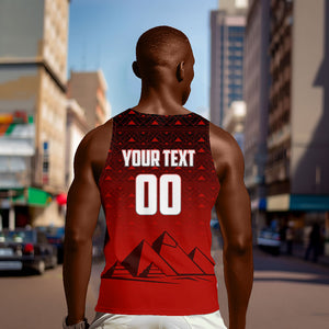 Personalized Egypt Soccer Crocodile Mascot Men Tank Top Egyptian Pyramid Football Cultural Graphic Art