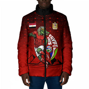 Personalized Egypt Soccer Crocodile Mascot Padded Jacket Egyptian Pyramid Football Cultural Graphic Art