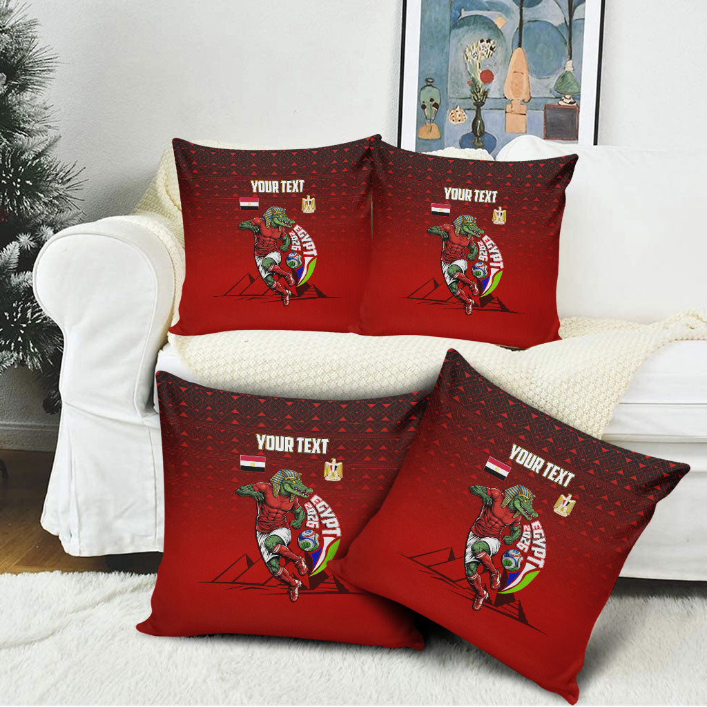 Personalized Egypt Soccer Crocodile Mascot Pillow Cover Egyptian Pyramid Football Cultural Graphic Art