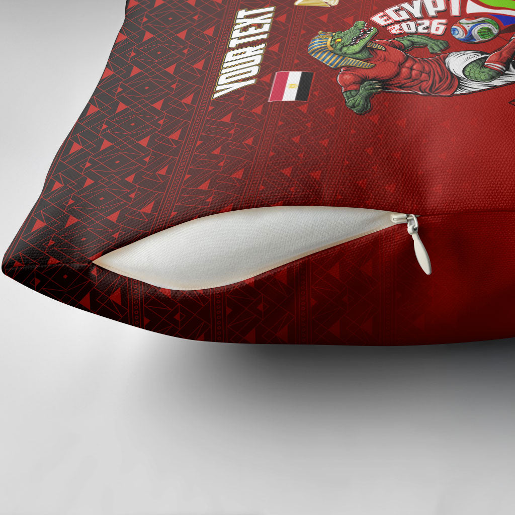 Personalized Egypt Soccer Crocodile Mascot Pillow Cover Egyptian Pyramid Football Cultural Graphic Art