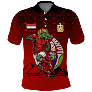 Personalized Egypt Soccer Crocodile Mascot Polo Shirt Egyptian Pyramid Football Cultural Graphic Art