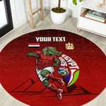 Personalized Egypt Soccer Crocodile Mascot Round Carpet Egyptian Pyramid Football Cultural Graphic Art