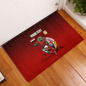 Personalized Egypt Soccer Crocodile Mascot Rubber Doormat Egyptian Pyramid Football Cultural Graphic Art