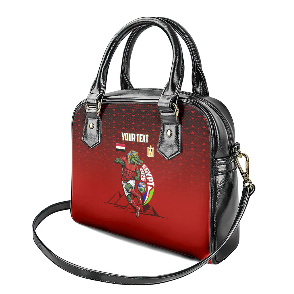 Personalized Egypt Soccer Crocodile Mascot Shoulder Handbag Egyptian Pyramid Football Cultural Graphic Art