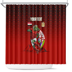Personalized Egypt Soccer Crocodile Mascot Shower Curtain Egyptian Pyramid Football Cultural Graphic Art