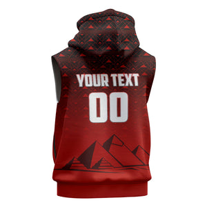 Personalized Egypt Soccer Crocodile Mascot Sleeveless Hoodie Egyptian Pyramid Football Cultural Graphic Art
