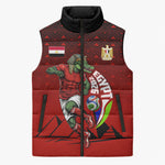 Personalized Egypt Soccer Crocodile Mascot Sleeveless Puffer Jacket Egyptian Pyramid Football Cultural Graphic Art