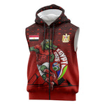 Personalized Egypt Soccer Crocodile Mascot Sleeveless Zip Hoodie Egyptian Pyramid Football Cultural Graphic Art