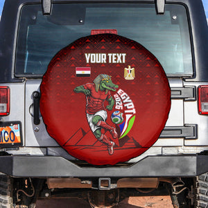 Personalized Egypt Soccer Crocodile Mascot Spare Tire Cover Egyptian Pyramid Football Cultural Graphic Art