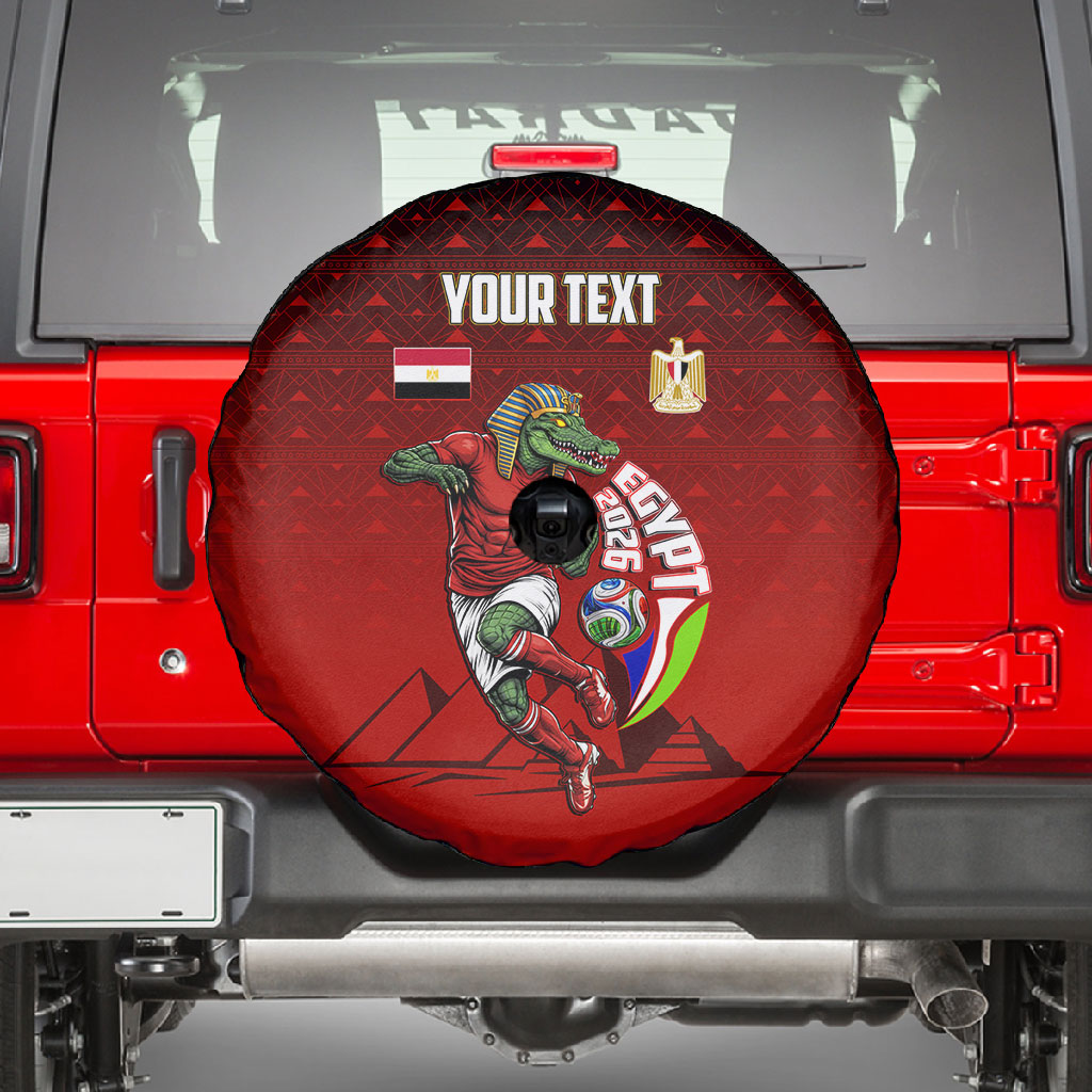 Personalized Egypt Soccer Crocodile Mascot Spare Tire Cover Egyptian Pyramid Football Cultural Graphic Art
