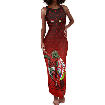 Personalized Egypt Soccer Crocodile Mascot Tank Maxi Dress Egyptian Pyramid Football Cultural Graphic Art