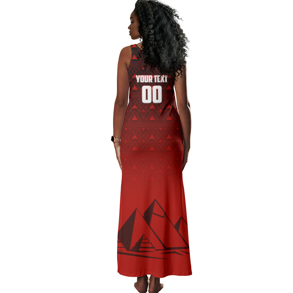Personalized Egypt Soccer Crocodile Mascot Tank Maxi Dress Egyptian Pyramid Football Cultural Graphic Art