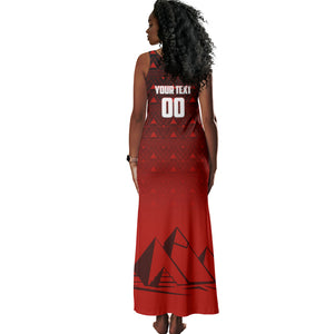 Personalized Egypt Soccer Crocodile Mascot Tank Maxi Dress Egyptian Pyramid Football Cultural Graphic Art