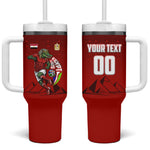 Personalized Egypt Soccer Crocodile Mascot Tumbler With Handle Egyptian Pyramid Football Cultural Graphic Art
