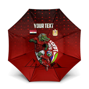 Personalized Egypt Soccer Crocodile Mascot Umbrella Egyptian Pyramid Football Cultural Graphic Art