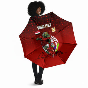 Personalized Egypt Soccer Crocodile Mascot Umbrella Egyptian Pyramid Football Cultural Graphic Art