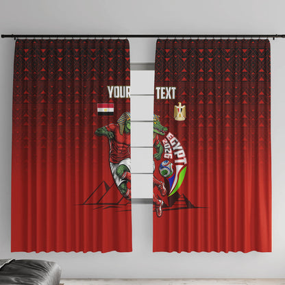 Personalized Egypt Soccer Crocodile Mascot Window Curtain Egyptian Pyramid Football Cultural Graphic Art