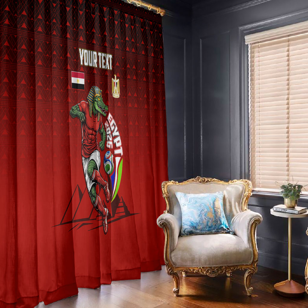 Personalized Egypt Soccer Crocodile Mascot Window Curtain Egyptian Pyramid Football Cultural Graphic Art