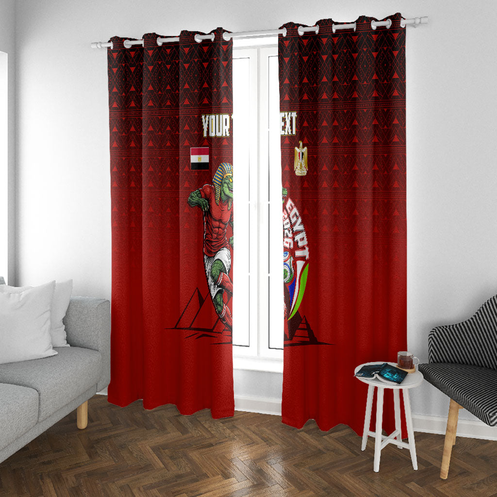 Personalized Egypt Soccer Crocodile Mascot Window Curtain Egyptian Pyramid Football Cultural Graphic Art
