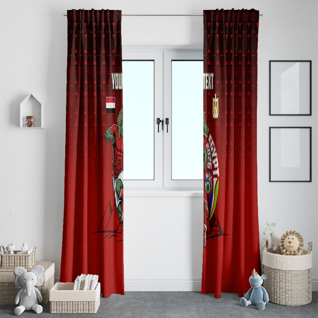 Personalized Egypt Soccer Crocodile Mascot Window Curtain Egyptian Pyramid Football Cultural Graphic Art