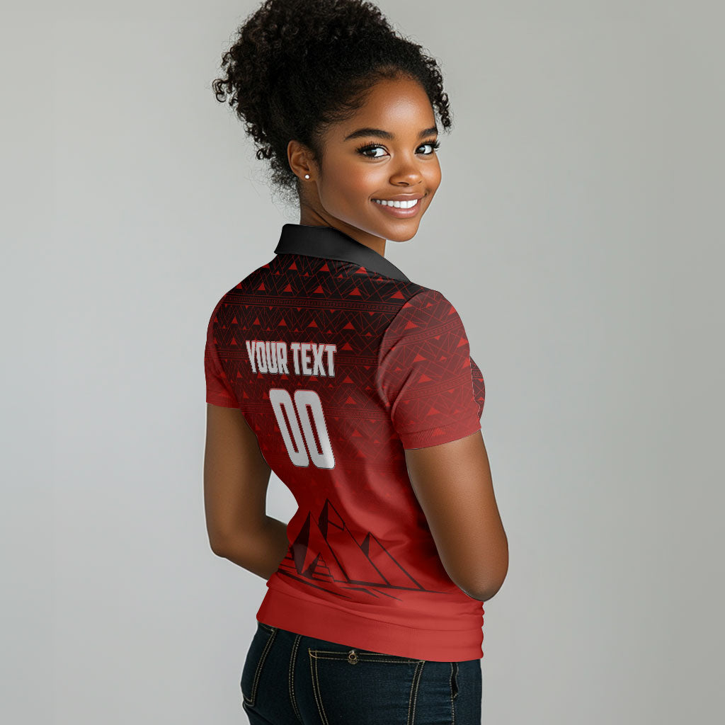 Personalized Egypt Soccer Crocodile Mascot Women Polo Shirt Egyptian Pyramid Football Cultural Graphic Art