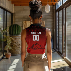 Personalized Egypt Soccer Crocodile Mascot Women Sleeveless Polo Shirt Egyptian Pyramid Football Cultural Graphic Art