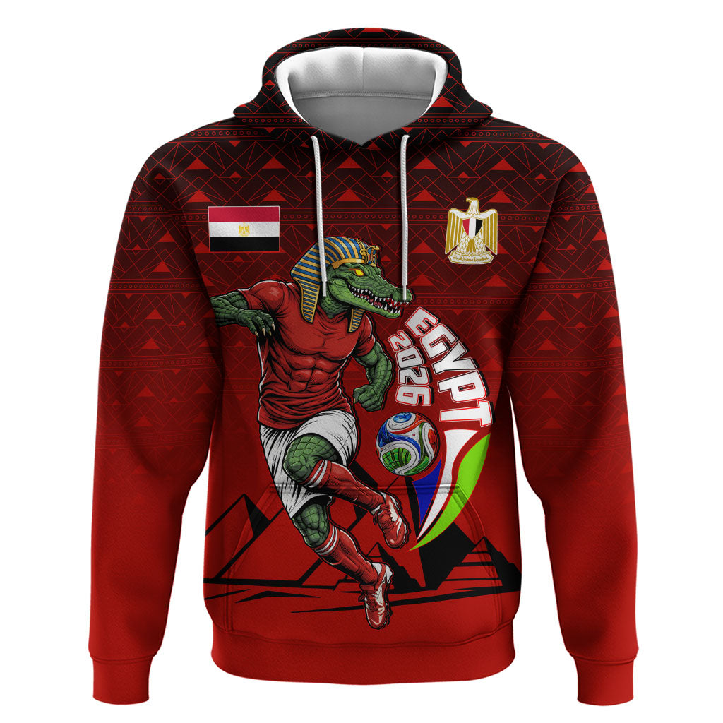 Personalized Egypt Soccer Crocodile Mascot Zip Hoodie Egyptian Pyramid Football Cultural Graphic Art
