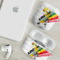 Personalized Ghana Soccer Elephant AirPods Case Ghana Flag Kente Football Player - Cassia Fistula Flower