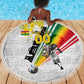 Personalized Ghana Soccer Elephant Beach Blanket Ghana Flag Kente Football Player - Cassia Fistula Flower