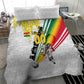 Personalized Ghana Soccer Elephant Bedding Set Ghana Flag Kente Football Player - Cassia Fistula Flower