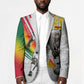 Personalized Ghana Soccer Elephant Blazer Ghana Flag Kente Football Player - Cassia Fistula Flower