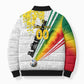 Personalized Ghana Soccer Elephant Bomber Puffer Jacket Ghana Flag Kente Football Player - Cassia Fistula Flower