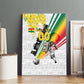 Personalized Ghana Soccer Elephant Canvas Wall Art Ghana Flag Kente Football Player - Cassia Fistula Flower