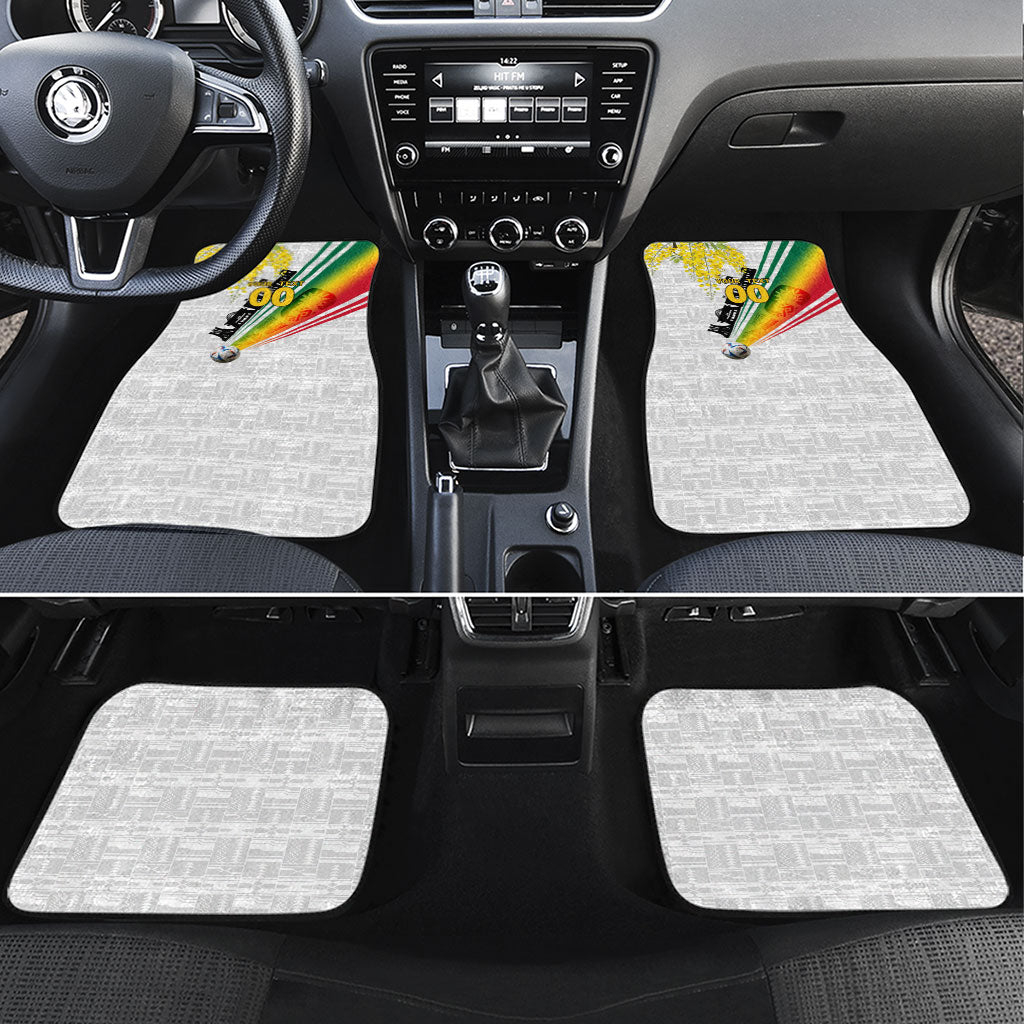 Personalized Ghana Soccer Elephant Car Mats Ghana Flag Kente Football Player - Cassia Fistula Flower