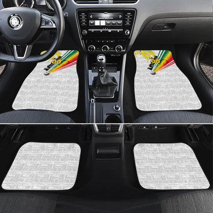 Personalized Ghana Soccer Elephant Car Mats Ghana Flag Kente Football Player - Cassia Fistula Flower