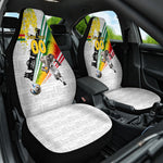 Personalized Ghana Soccer Elephant Car Seat Cover Ghana Flag Kente Football Player - Cassia Fistula Flower