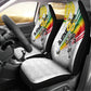 Personalized Ghana Soccer Elephant Car Seat Cover Ghana Flag Kente Football Player - Cassia Fistula Flower