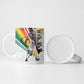 Personalized Ghana Soccer Elephant Ceramic Mug Ghana Flag Kente Football Player - Cassia Fistula Flower