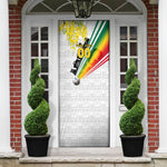 Personalized Ghana Soccer Elephant Door Cover Ghana Flag Kente Football Player - Cassia Fistula Flower
