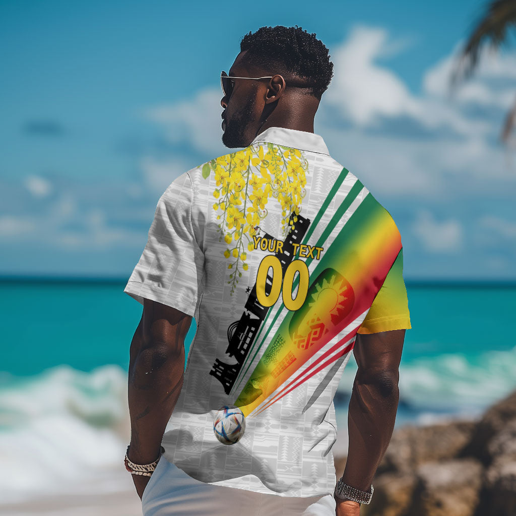 Personalized Ghana Soccer Elephant Hawaiian Shirt Ghana Flag Kente Football Player - Cassia Fistula Flower
