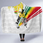 Personalized Ghana Soccer Elephant Hooded Blanket Ghana Flag Kente Football Player - Cassia Fistula Flower