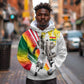 Personalized Ghana Soccer Elephant Hoodie Ghana Flag Kente Football Player - Cassia Fistula Flower