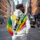 Personalized Ghana Soccer Elephant Hoodie Ghana Flag Kente Football Player - Cassia Fistula Flower