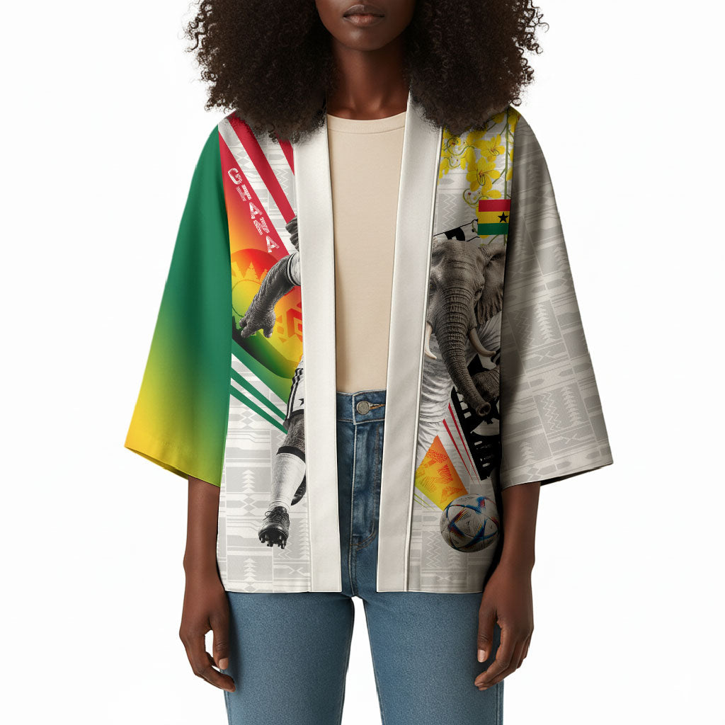 Personalized Ghana Soccer Elephant Kimono Ghana Flag Kente Football Player - Cassia Fistula Flower