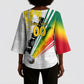 Personalized Ghana Soccer Elephant Kimono Sleeve Blouse Ghana Flag Kente Football Player - Cassia Fistula Flower